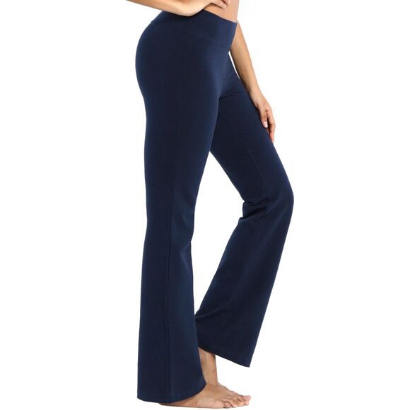 bubblelime Pants - Bubblelime 90% Cotton Women’s Black Yoga Pants, Bootcut Leggings Size M